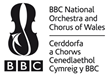 Logo du a gwyn BBC NOW o silwét ffidil